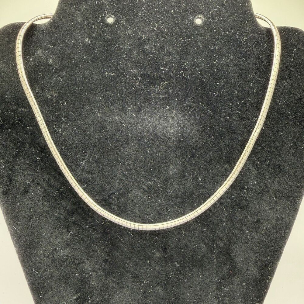 Milor Italy 925 Sterling Silver Omega Necklace 16.5" 28.4g Vintage Signed